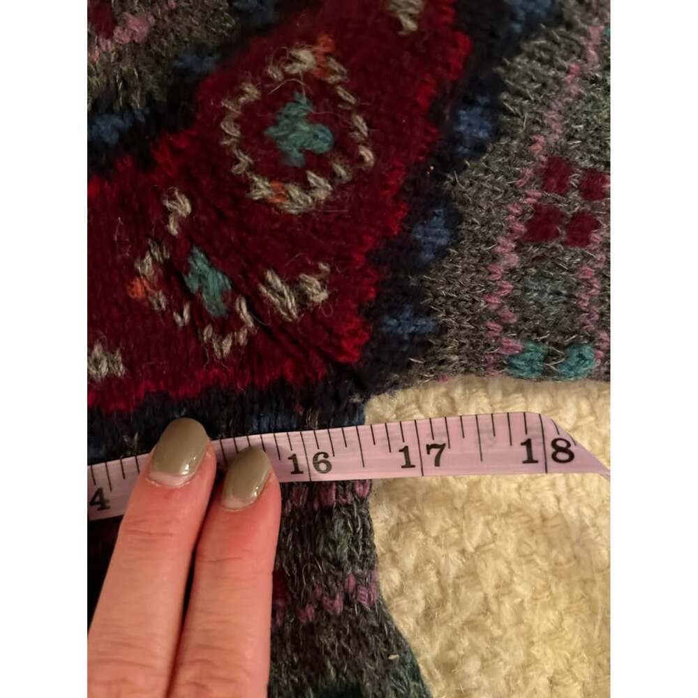 Vintage 90s Ralph Lauren Hand Knit Fair Isle Cardigan Wool Cashmere Rare Archive - Picture 9 of 10